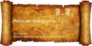 Mehsam Margitta névjegykártya